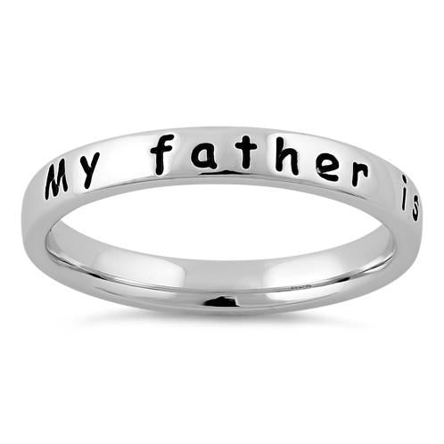 Sterling Silver "My father is my hero" Ring