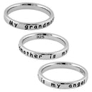 Sterling Silver "My grandmother is my angel" Ring