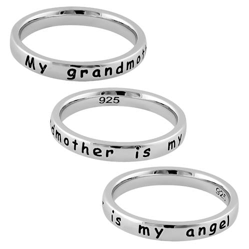 Sterling Silver "My grandmother is my angel" Ring