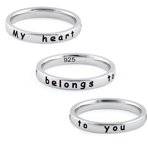 Sterling Silver "My heart belongs to you" Ring