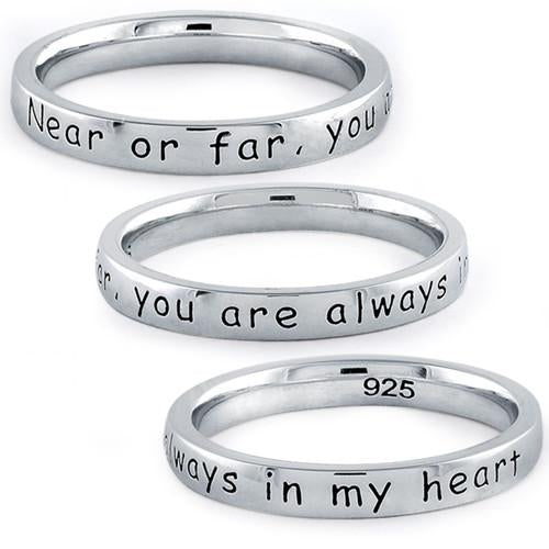 Sterling Silver "Near Or Far, You Are Always In My Heart" Ring