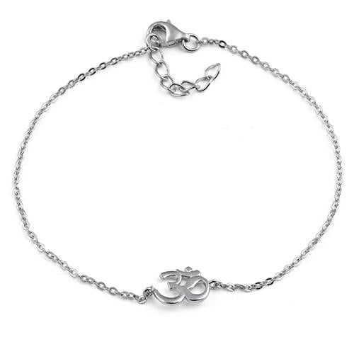 Sterling Silver Om Bracelet