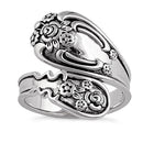 Sterling Silver Flower Spoon Ring