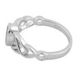 Sterling Silver Oval Pink CZ Celtic Ring