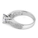 Sterling Silver Pave CZ Engagement Ring