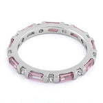 Sterling Silver Pink and White CZ Eternity Ring
