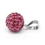 Sterling Silver Pink CZ Ball Pendant