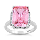 Sterling Silver Pink CZ Ring