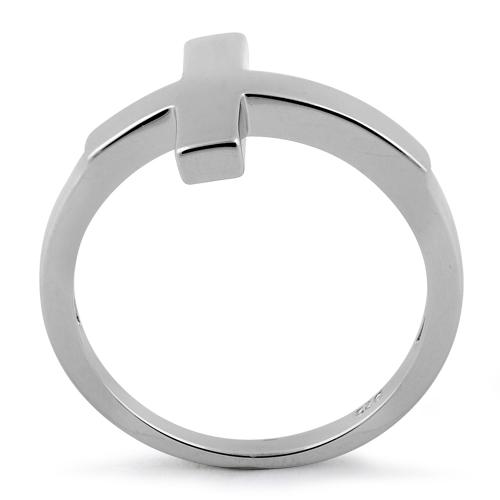 Sterling Silver Plain Cross Ring