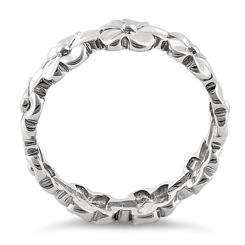 Sterling Silver Plumeria Eternity Ring