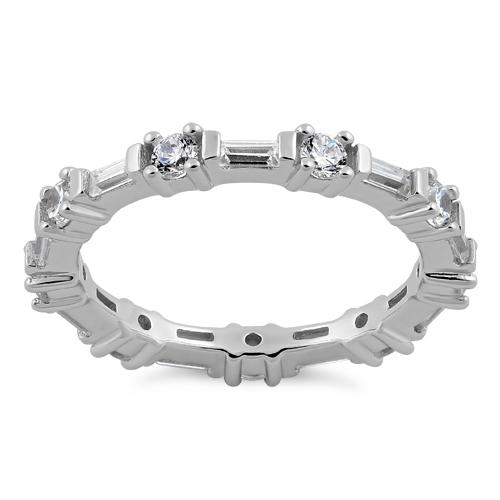 Sterling Silver Precious Eternity Clear CZ Ring