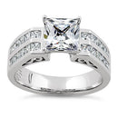 Sterling Silver Princess-Cut CZ Engagement Ring