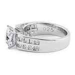 Sterling Silver Princess-Cut CZ Engagement Ring