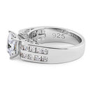 Sterling Silver Princess-Cut CZ Engagement Ring