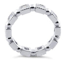 Sterling Silver Princess Cut Clear Eternity CZ Ring