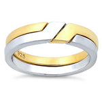 Sterling Silver Puzzle Gold Plated Two-Tone Ring