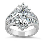 Sterling Silver Marquise CZ Engagement Ring