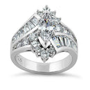Sterling Silver Marquise CZ Engagement Ring