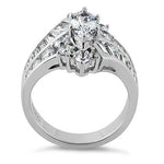 Sterling Silver Marquise CZ Engagement Ring
