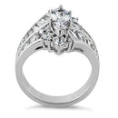 Sterling Silver Marquise CZ Engagement Ring