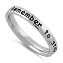 Sterling Silver "Remember to stop and smell the roses" Ring