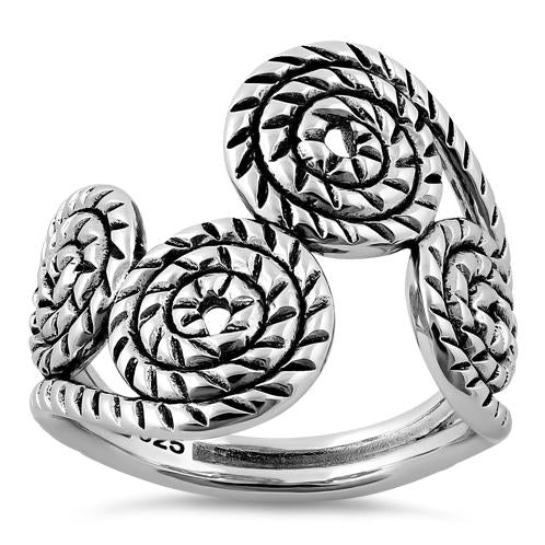 Sterling Silver Rope Swirls Ring