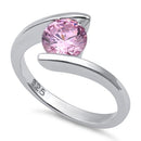 Sterling Silver Pink CZ Ring