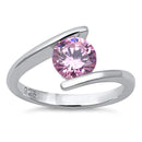 Sterling Silver Pink CZ Ring