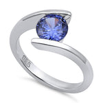 Sterling Silver Tanzanite-tone CZ Ring