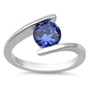 Sterling Silver Tanzanite-tone CZ Ring