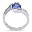 Sterling Silver Tanzanite-tone CZ Ring