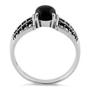 Sterling Silver Round Black Onyx Marcasite Ring