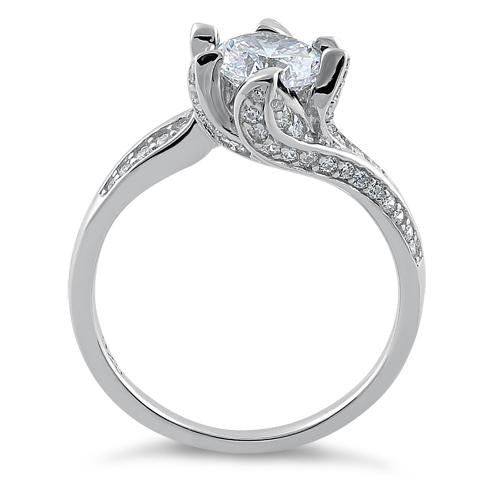 Sterling Silver Round Cut Clear CZ Ring