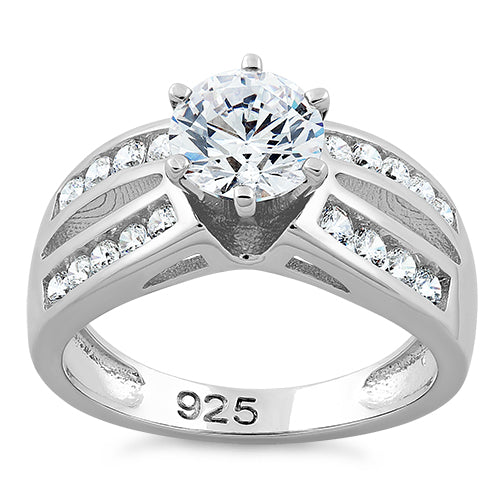 Sterling Silver Round Cut CZ Ring