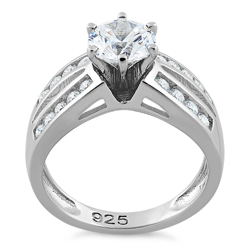 Sterling Silver Round Cut CZ Ring