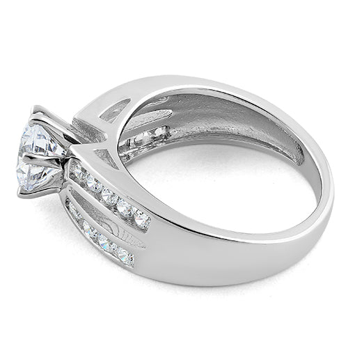 Sterling Silver Round Cut CZ Ring