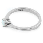 Sterling Silver Round White Lab Opal Ring
