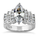 Sterling Silver Marquise CZ Engagement Ring