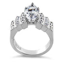 Sterling Silver Marquise CZ Engagement Ring