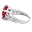 Sterling Silver Red Heart CZ Ring