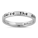 Sterling Silver "Seize the day Carpe Diem" Ring