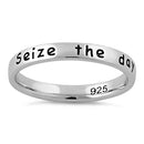 Sterling Silver "Seize the day Carpe Diem" Ring