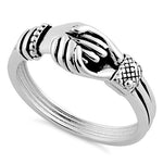 Sterling Silver Hand Shake Ring