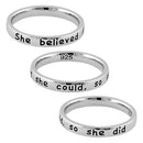 Sterling Silver "She believed she could, so she did" Ring