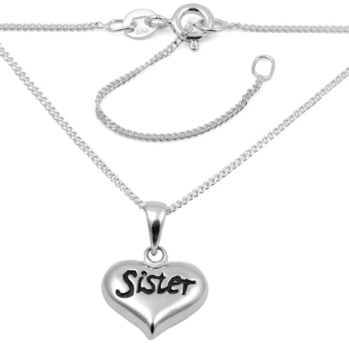 Sterling Silver "Sister" Pendant Necklace