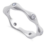 Sterling Silver Six Sided Clear CZ Ring