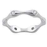 Sterling Silver Six Sided Clear CZ Ring