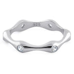 Sterling Silver Six Sided Clear CZ Ring