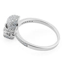 Sterling Silver Skull CZ Ring