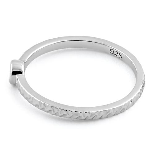 Sterling Silver Small Round Cut Clear CZ Ring